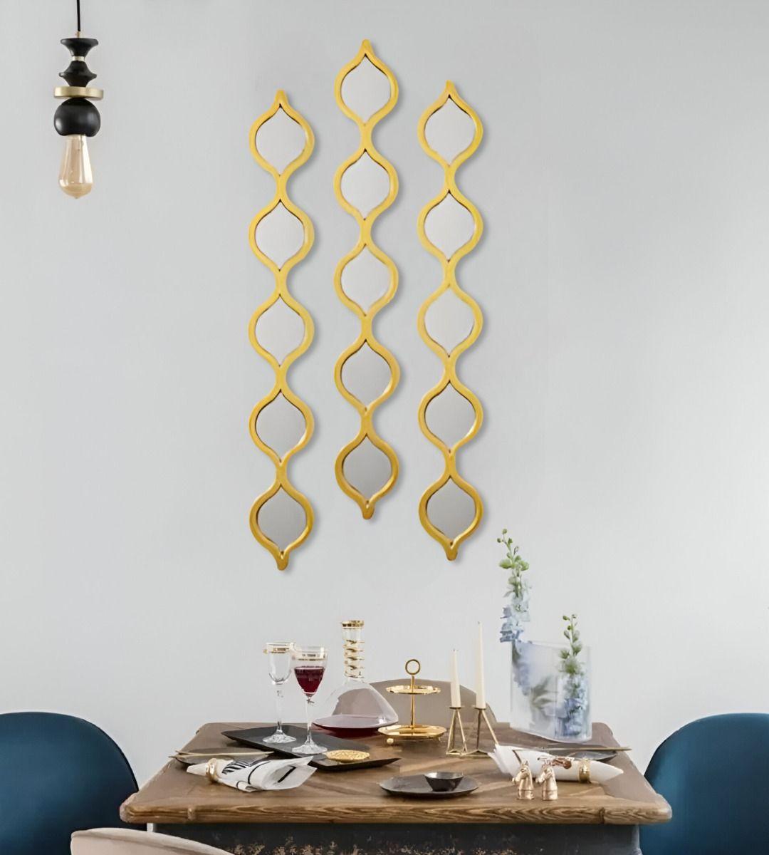 Espejo Pared Decorativo Lluvia Lágrimas Ondas Arabescas Jhn-8
