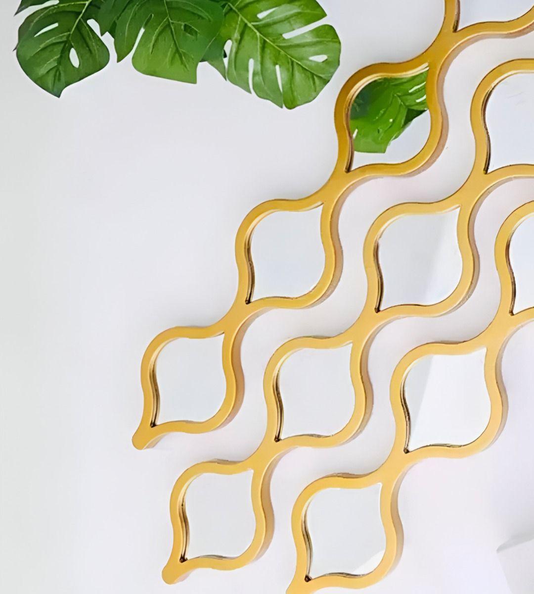 Espejo Pared Decorativo Lluvia Lágrimas Ondas Arabescas Jhn-9