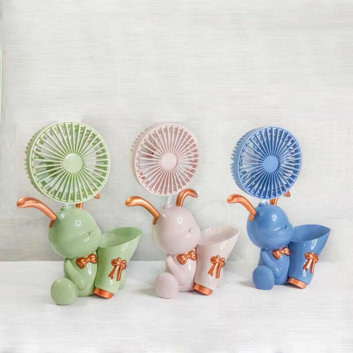 Ventilador Mini Portatil Mesa Sacapuntas Portalápices Lau-4