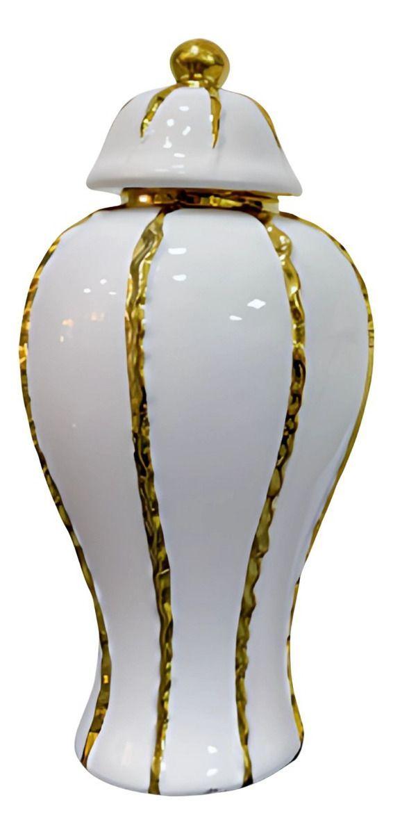 Potiche Jarrón Decorativo Elegante Recipiente Tapa Jhn-2
