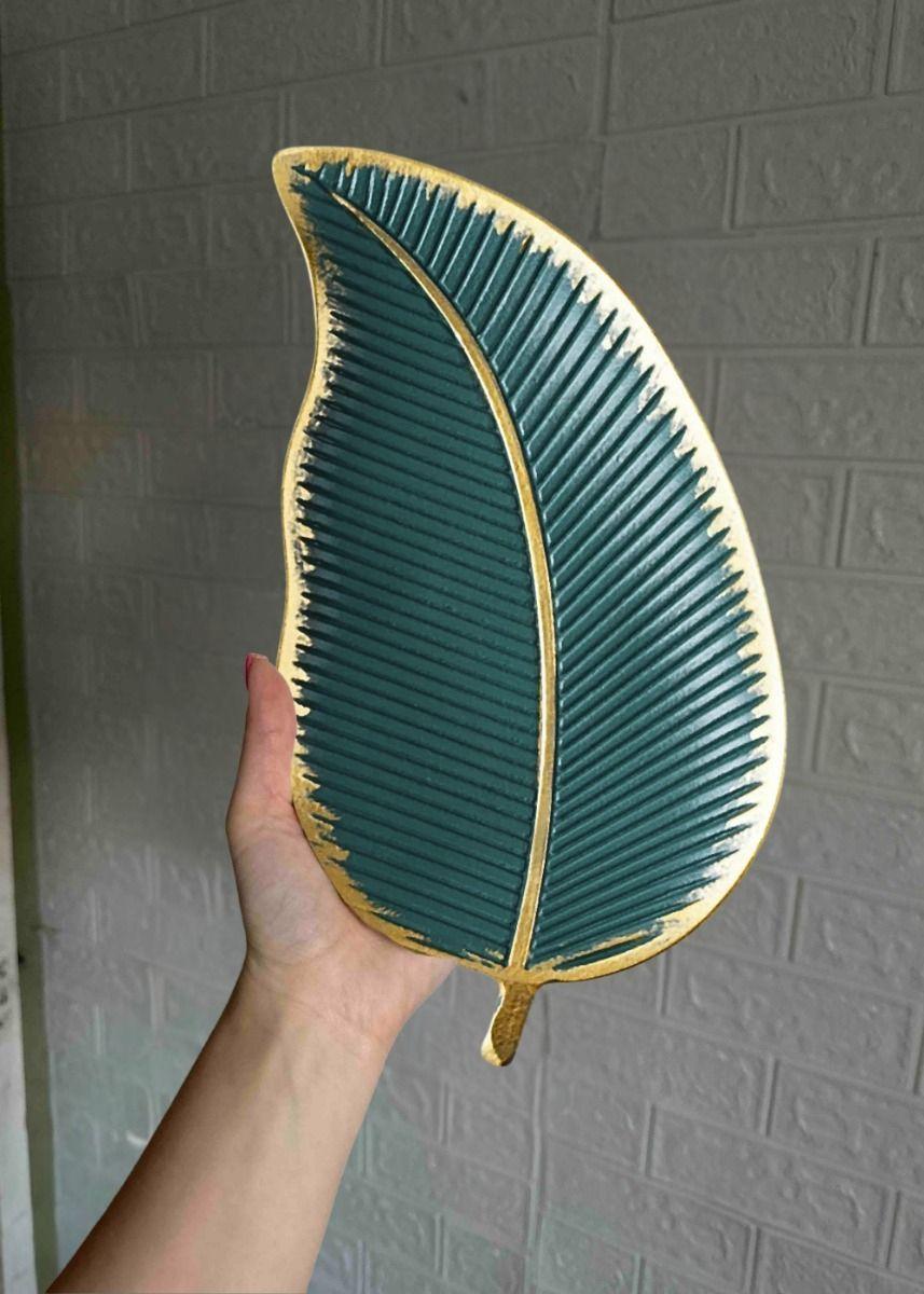 Set 3 Plato Base Hoja Tropical Mesa Textura Decorativo Jhn-5