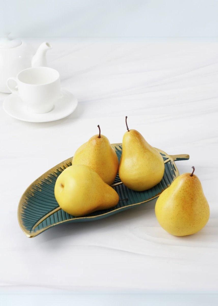 Set 3 Plato Base Hoja Tropical Mesa Textura Decorativo Jhn-6