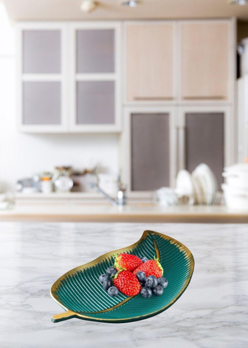 Set 3 Plato Base Hoja Tropical Mesa Textura Decorativo Jhn-9