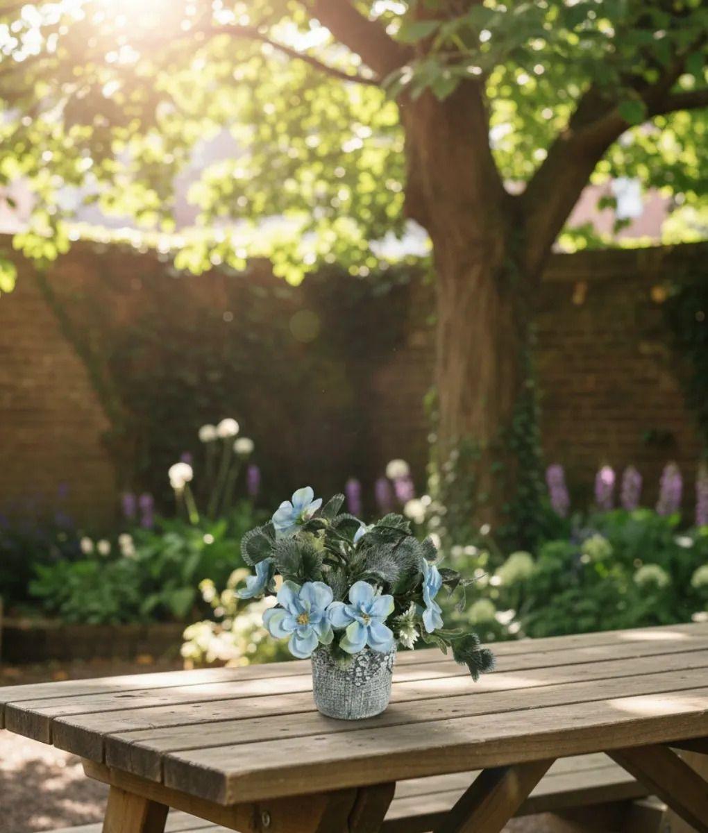 Planta Artificial Decorativa Acuarelada Cestería Rústica Jhn-4