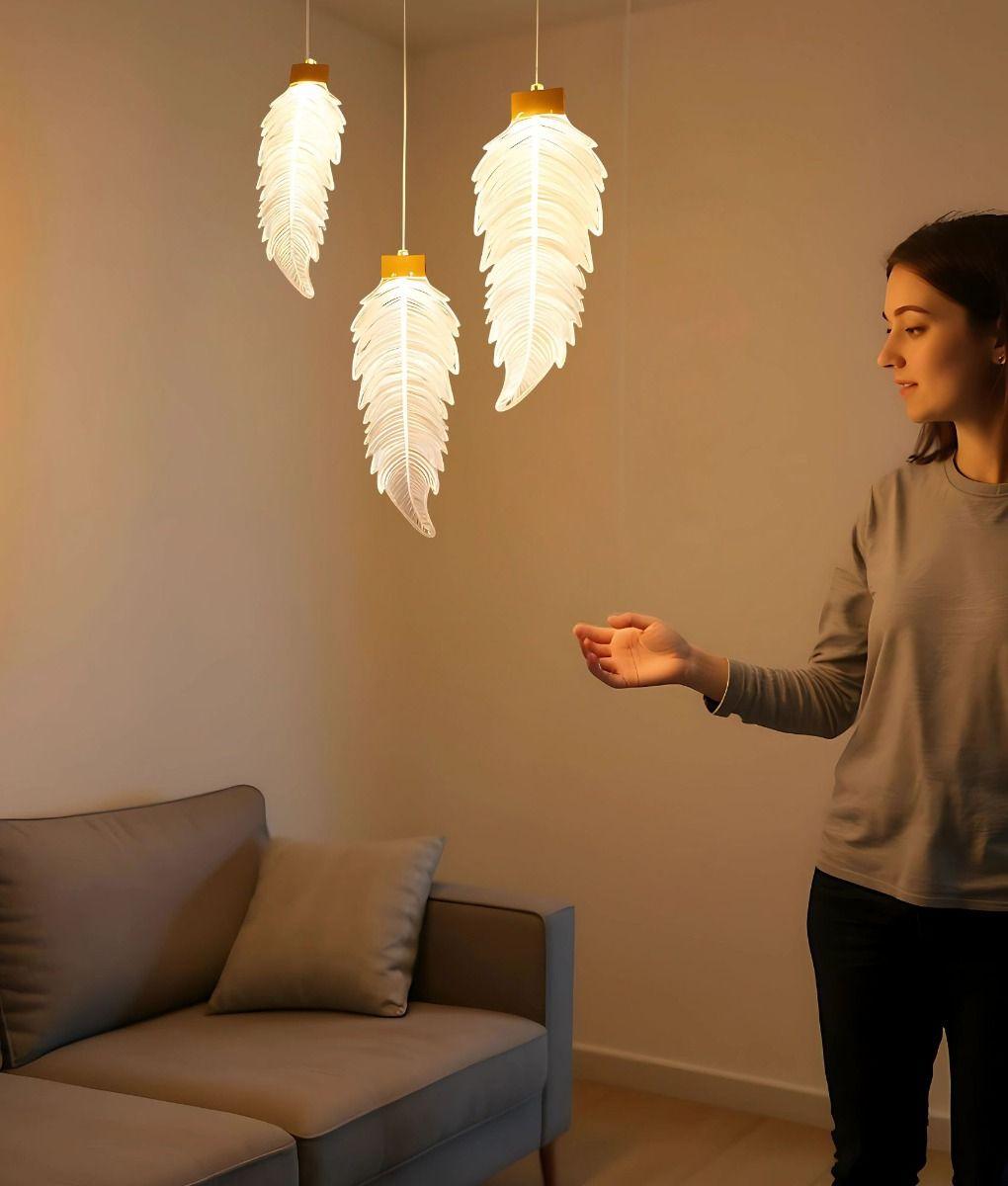 Luces Decorativas Colgantes Diseño Pluma Elegante Jhn-3