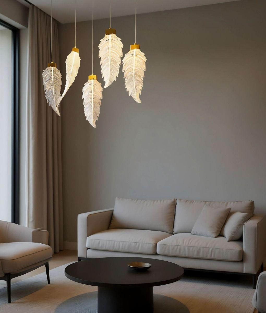 Luces Decorativas Colgantes Diseño Pluma Elegante Jhn-5