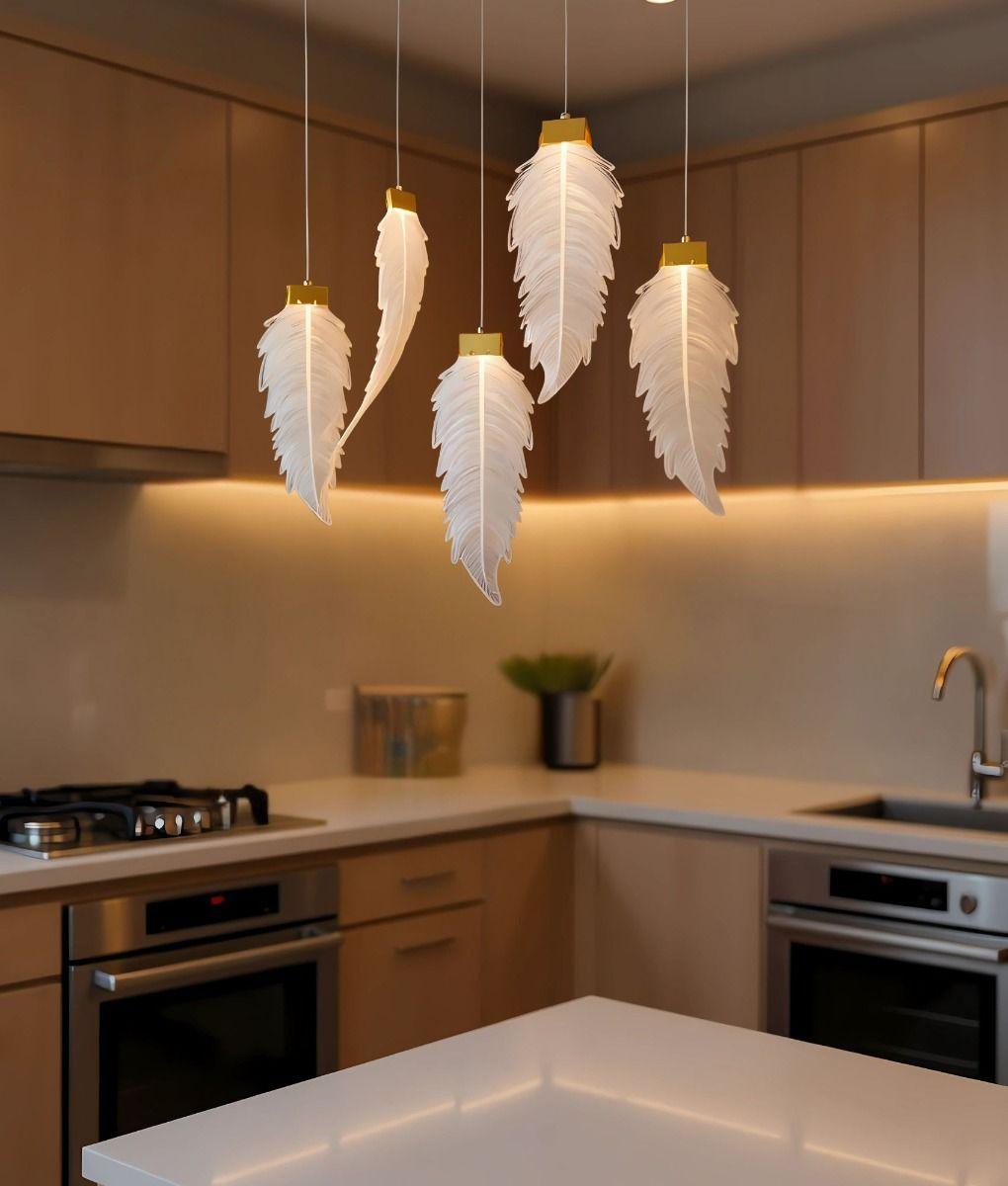 Luces Decorativas Colgantes Diseño Pluma Elegante Jhn-7