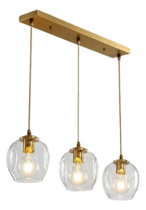 Lámpara Colgante Triple Lineal Cristal Comedor Cocina ALJ-0