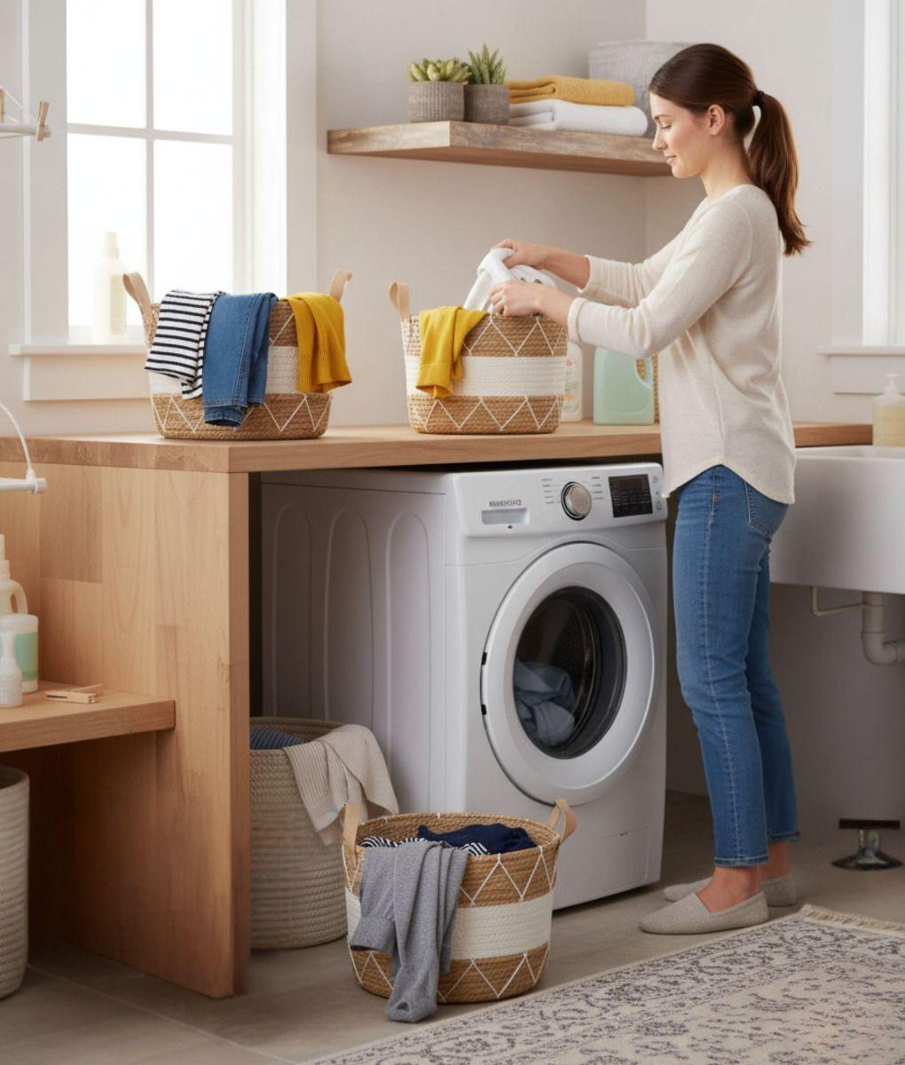 Set 3 Canasto Decorativo Cesto Almacenamiento Moderno Jhn-4