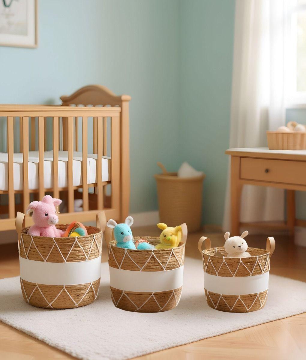 Set 3 Canasto Decorativo Cesto Almacenamiento Moderno Jhn-8