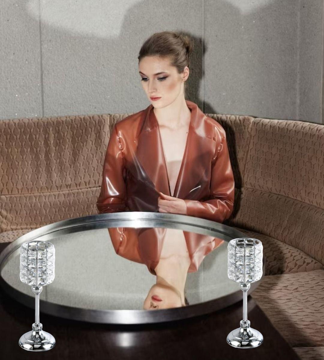 Portavelas Candelabro Decorativo Brillante Moderno Mesa Jhn-6