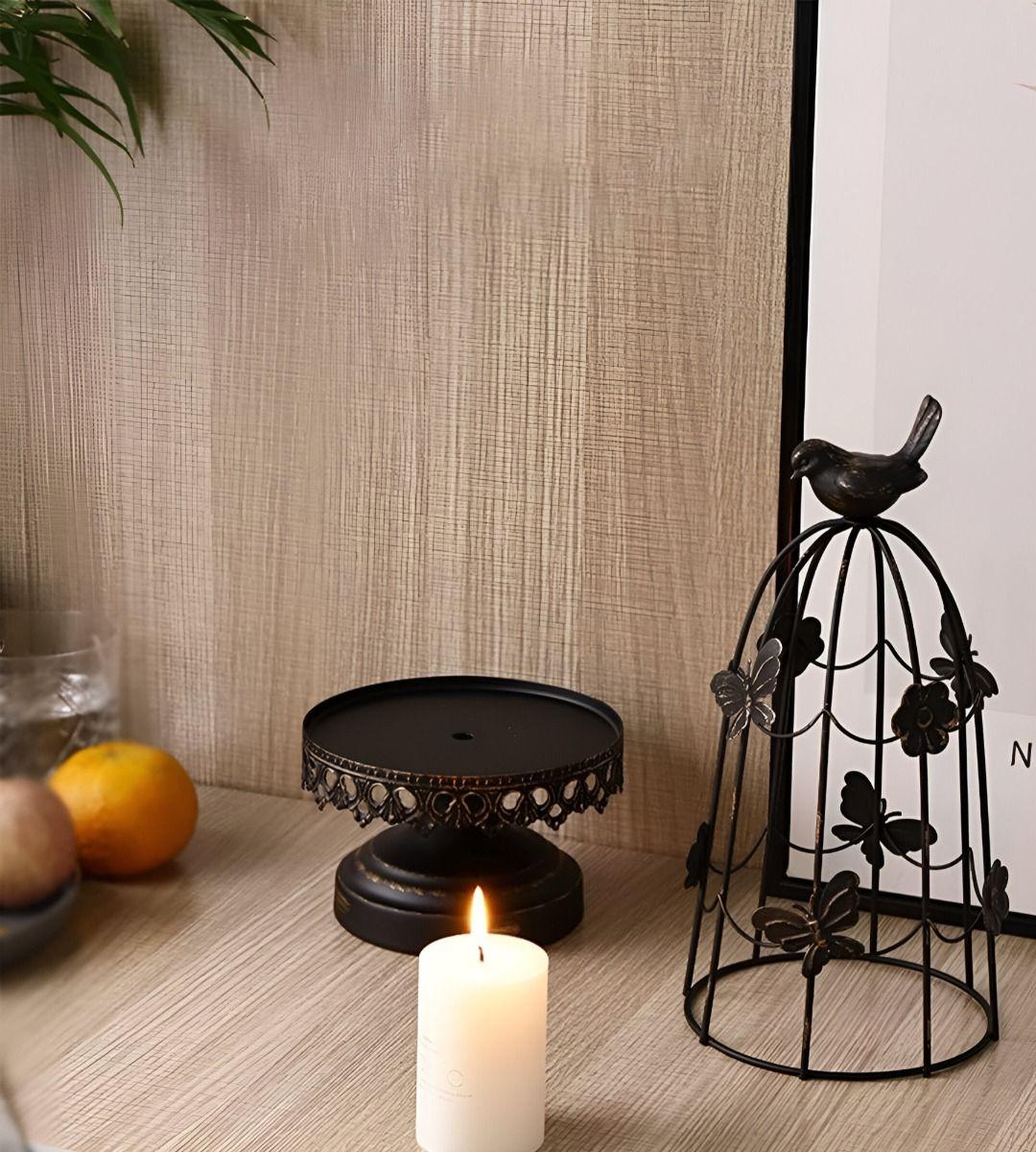 Portavelas Multifunción Decorativo Jaula Pájaros 36cm Jhn-7