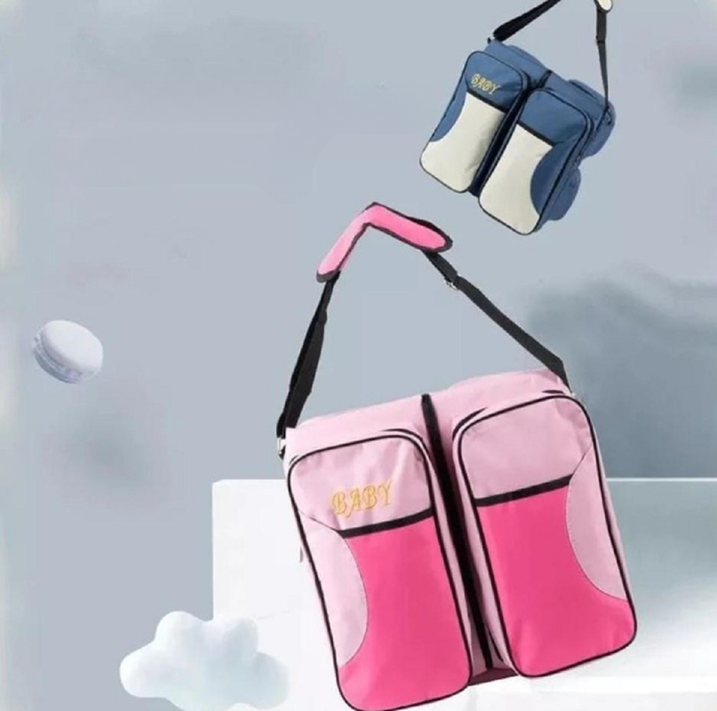 Mochila 3en1 Bolso Pañalera Cuna Mudador Portatil Bebe Lau-5