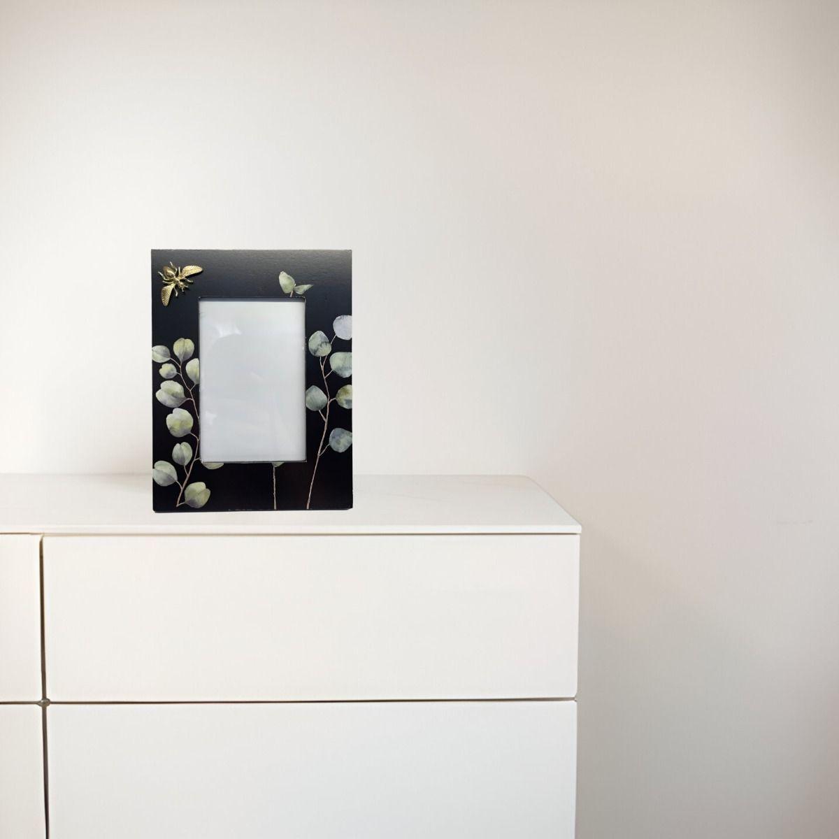 Set de 3 Marco Fotos Hojas Eucalipto Mesa Pared Vertical Jhn-0