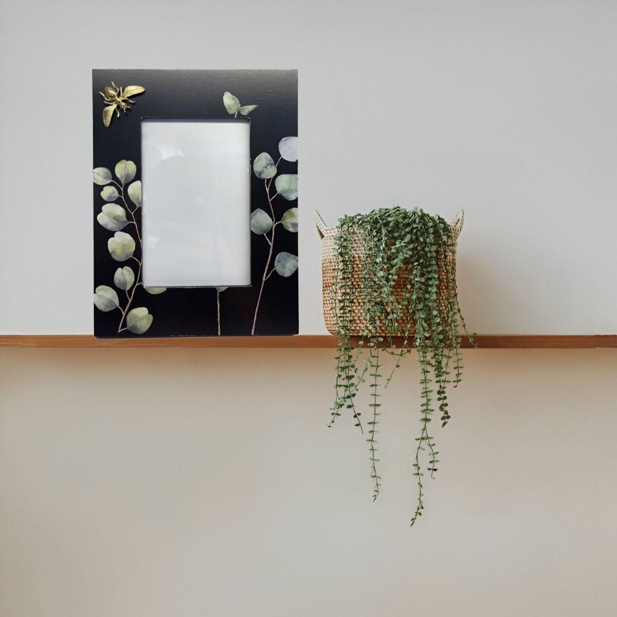 Set de 3 Marco Fotos Hojas Eucalipto Mesa Pared Vertical Jhn-6