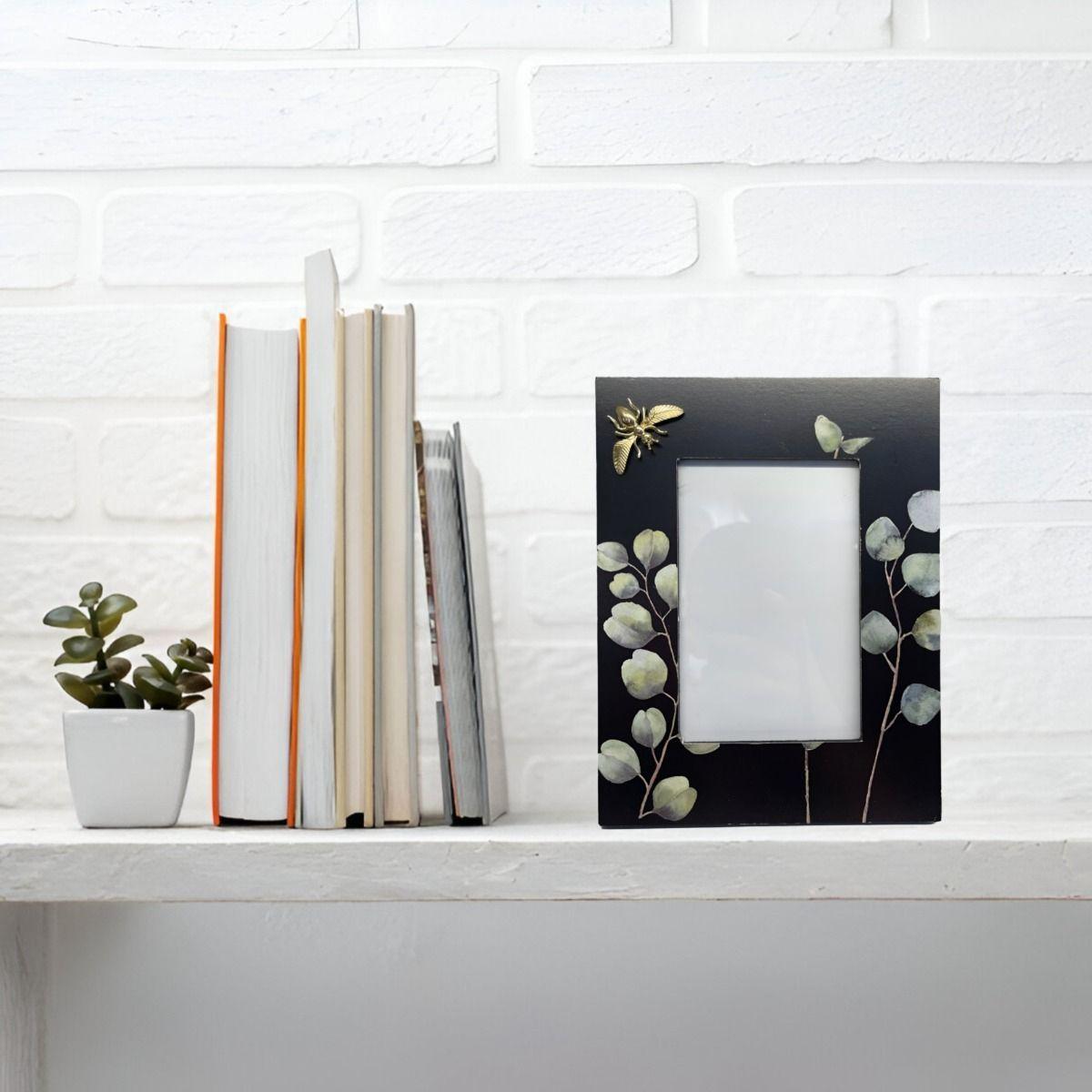 Set de 3 Marco Fotos Hojas Eucalipto Mesa Pared Vertical Jhn-7