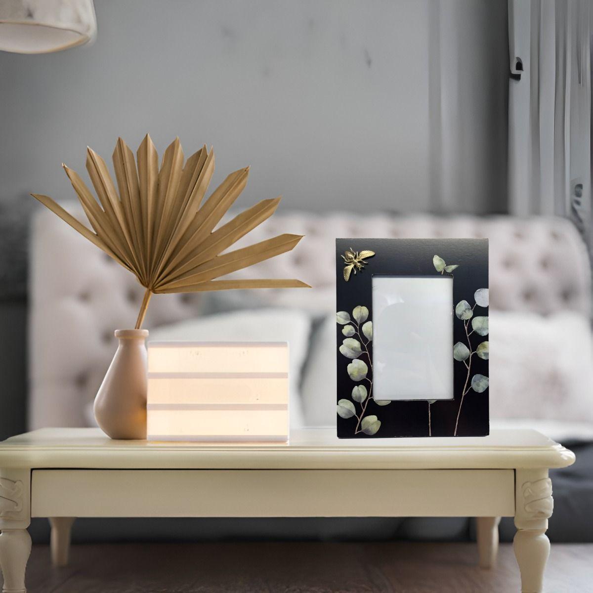 Set de 3 Marco Fotos Hojas Eucalipto Mesa Pared Vertical Jhn-8