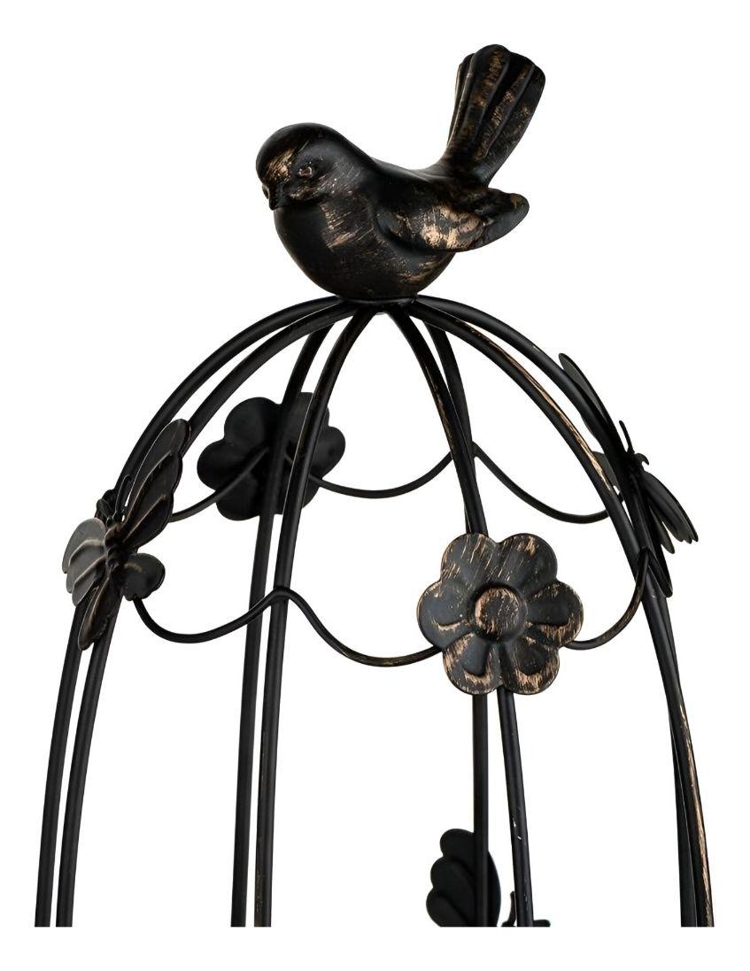 Portavelas Decorativo Jaula Pájaros Multifunción 38cm Jhn-9