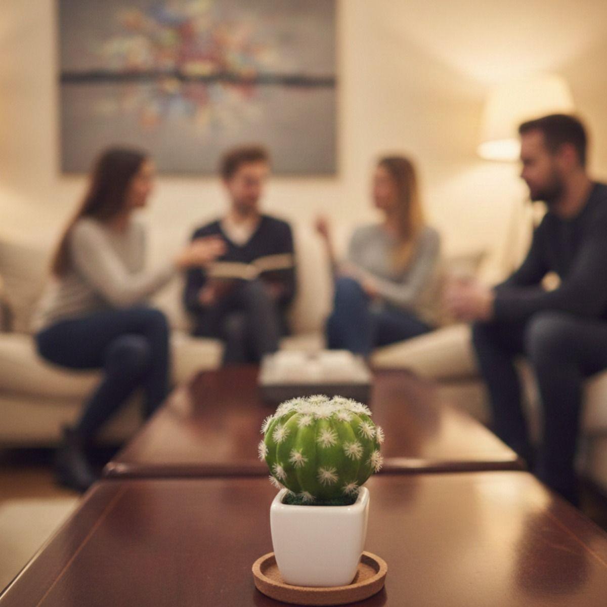 Set 2 Planta Decorativa Artificial Cactus Minimalista Jhn-3