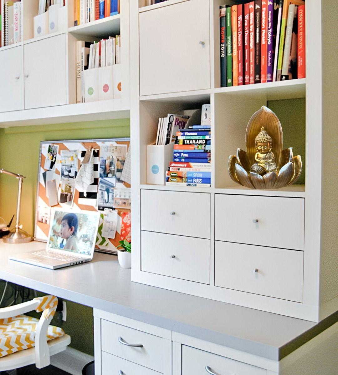 Figura Decorativa Buda Flor Loto Estatua Dorada Jhn-6