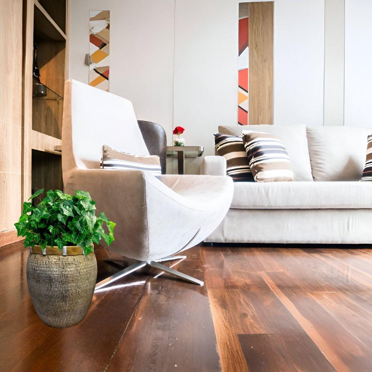 Maceta Decorativa Plantas Arcilla Imitación De Ratán Jhn-3