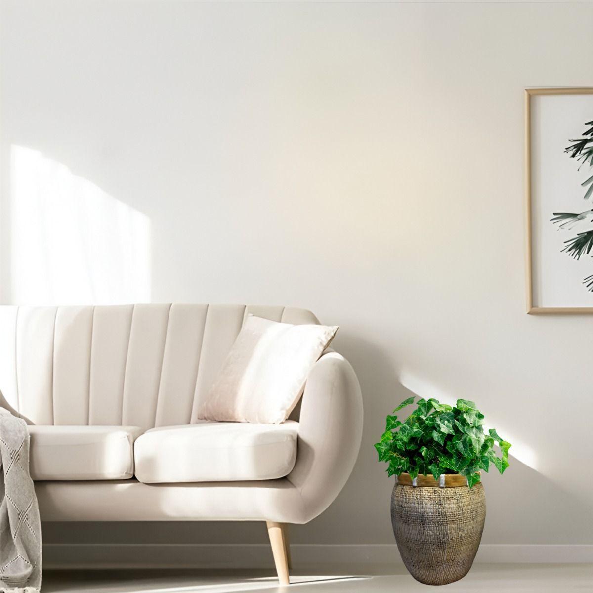 Maceta Decorativa Plantas Arcilla Imitación De Ratán Jhn-8