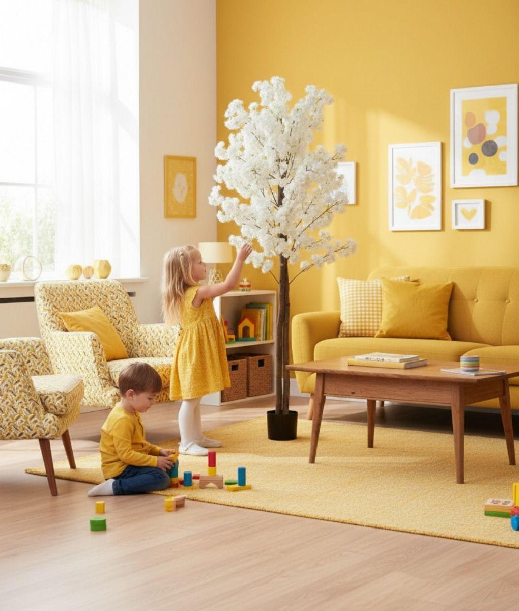 Planta Artificial Decorativa Flor Cerezo Árbol Adorno Jhn-4