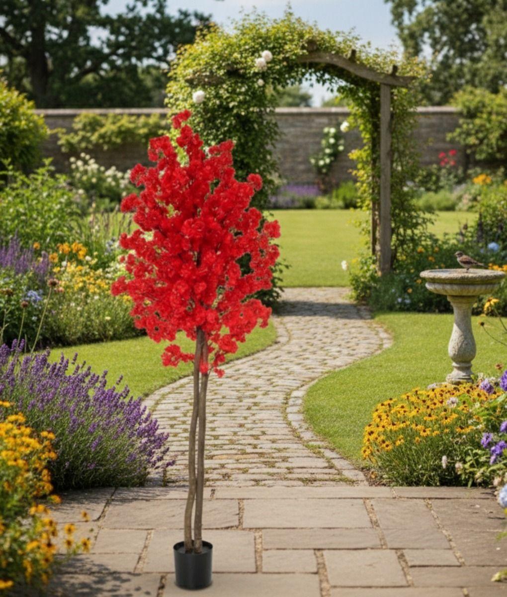 Planta Artificial Decorativa Flor Cerezo Árbol Adorno Jhn-6