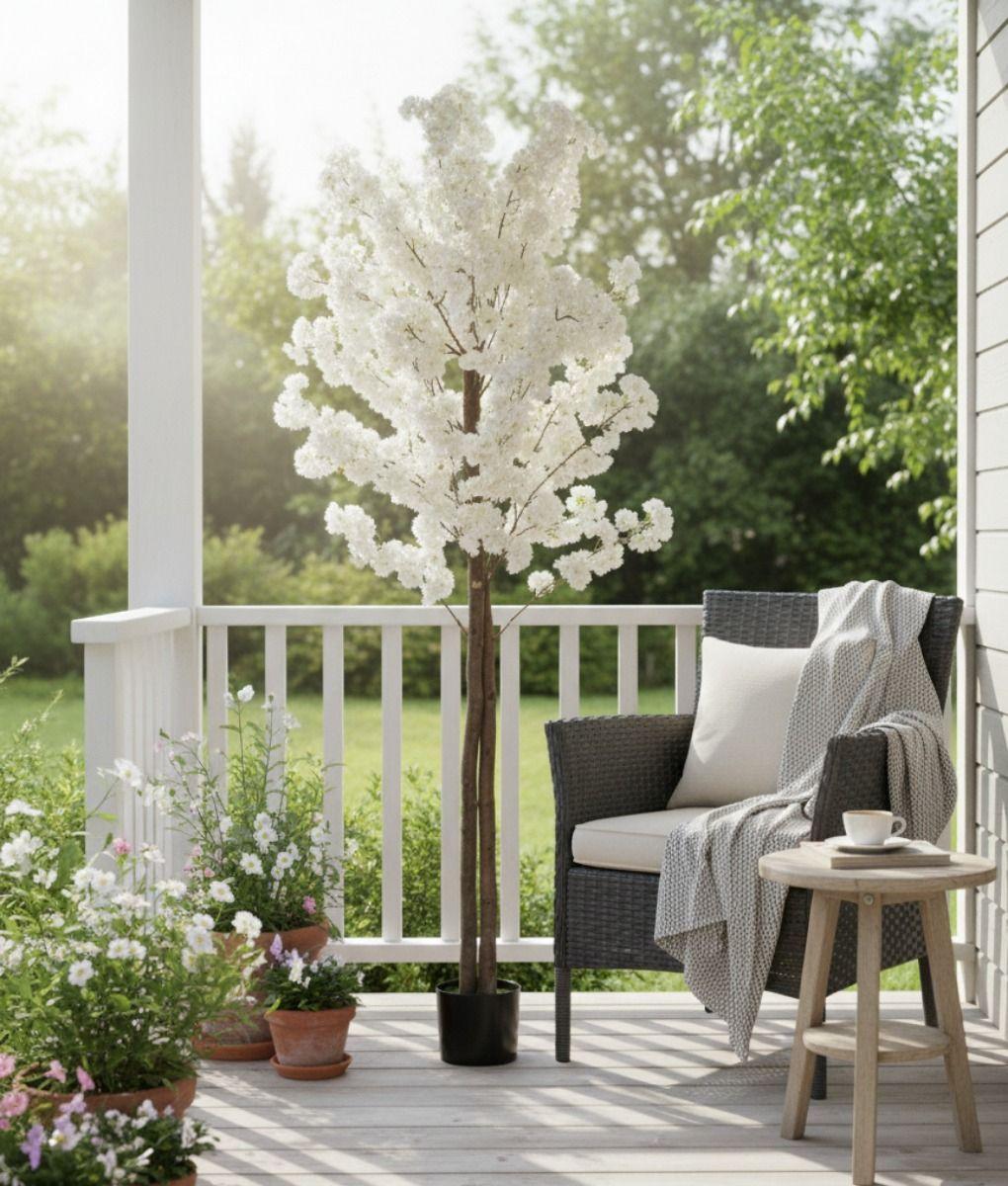 Planta Artificial Decorativa Flor Cerezo Árbol Adorno Jhn-7