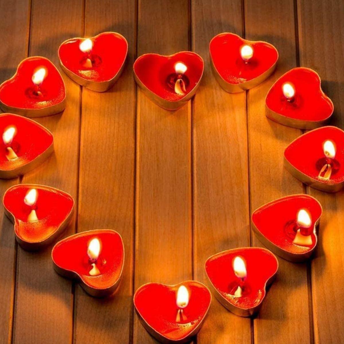 Set 7 Velas Forma Corazón Decoración Romántica Amor Jhn-7