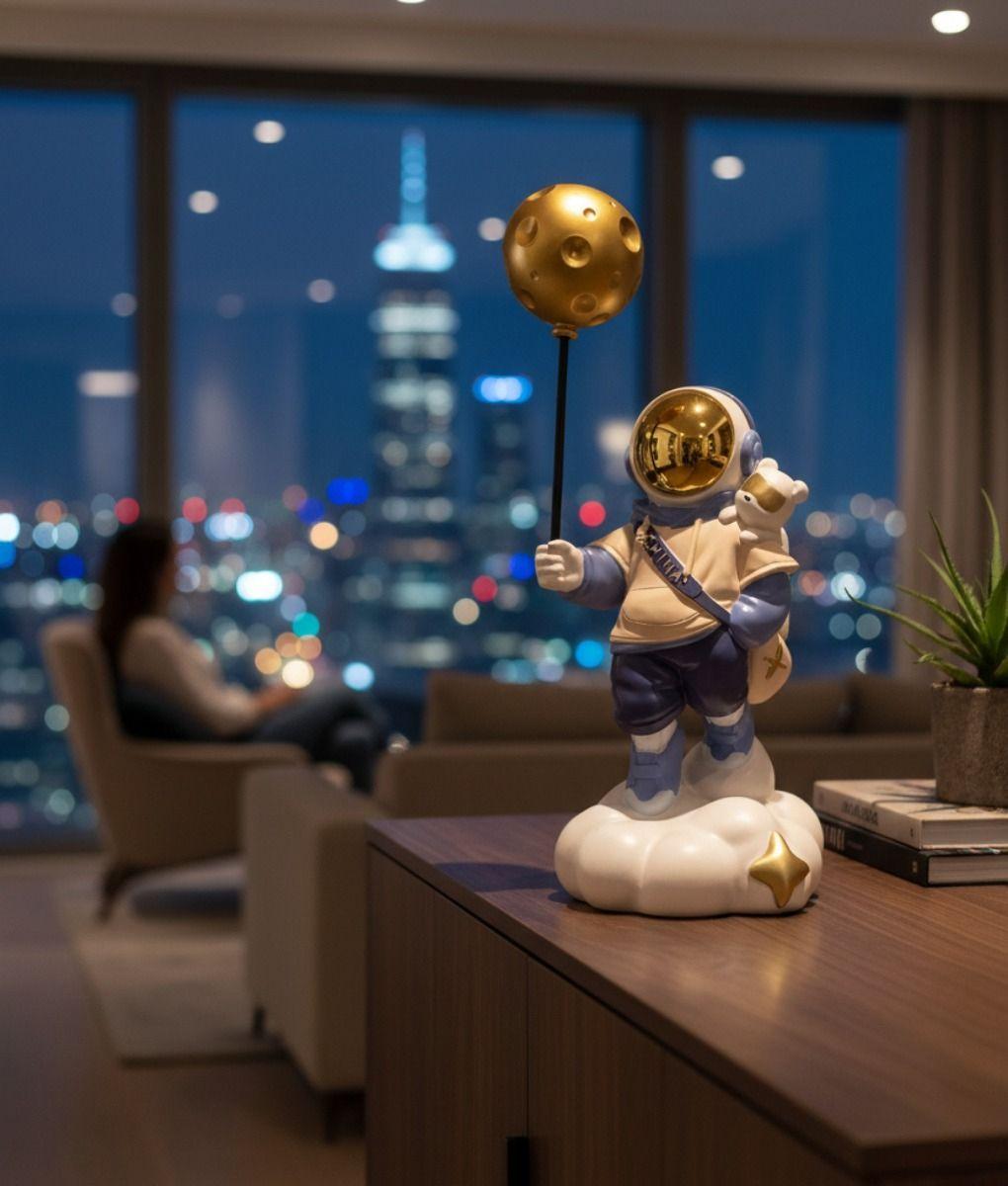 Figura Decorativa Viaje Luna Estatua Fantasía Cósmica Jhn-6