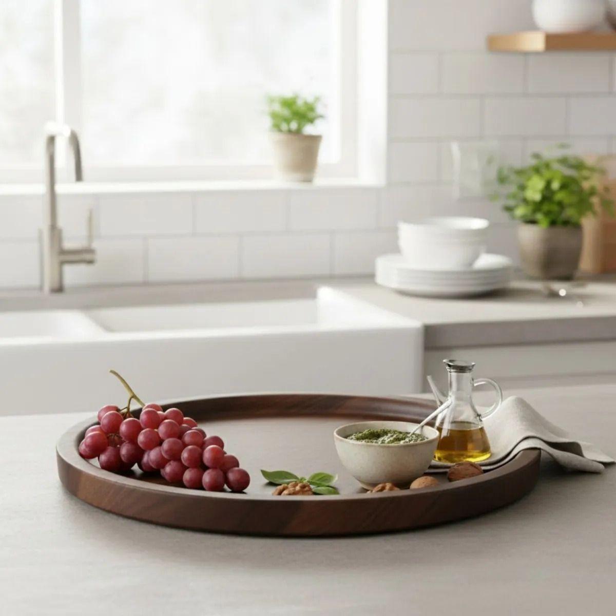 Set 3 Bandeja Decorativa Moderna Multiuso Hogar Bambú Jhn-9