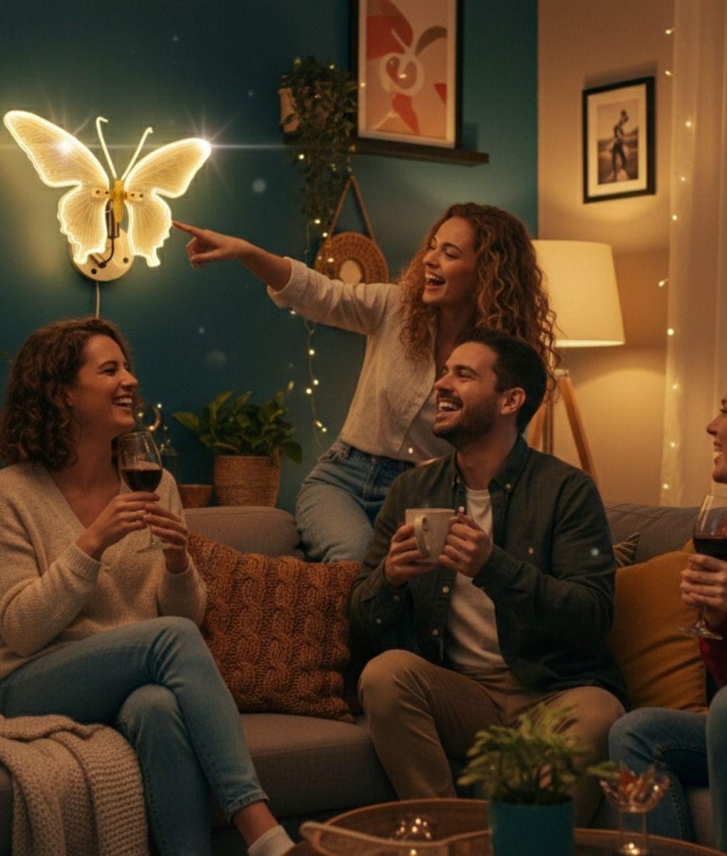 Aplique Pared Decorativo Mariposa Movimiento Lámpara Jhn-3