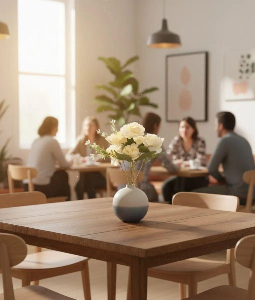 Set 6 Flores Artificiales Decorativa Ramo Belleza Adorno Jhn-2