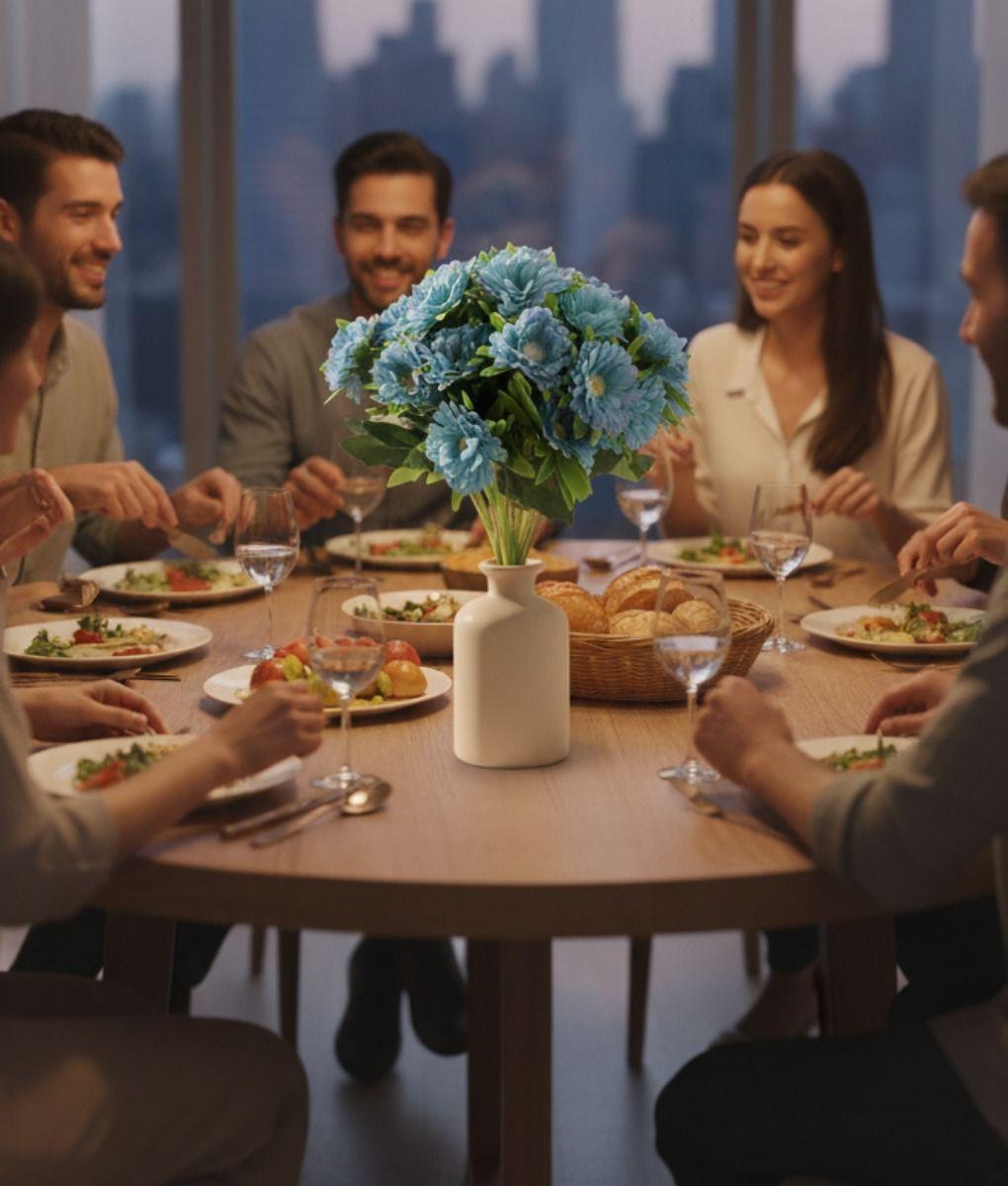 Flores Artificiales Ramo Crisantemos Floral Decoración Jhn-3