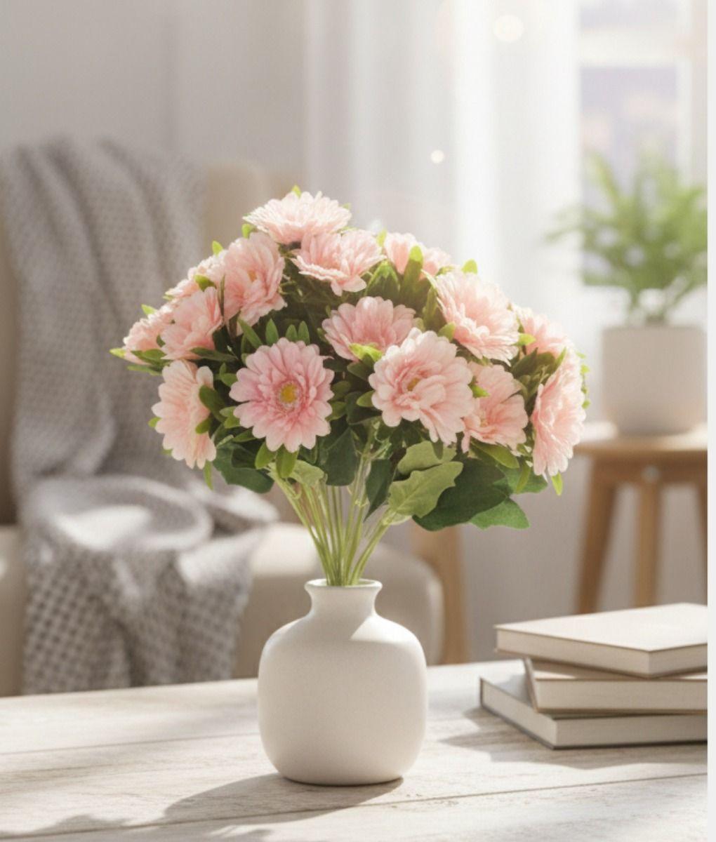 Flores Artificiales Ramo Crisantemos Floral Decoración Jhn-9