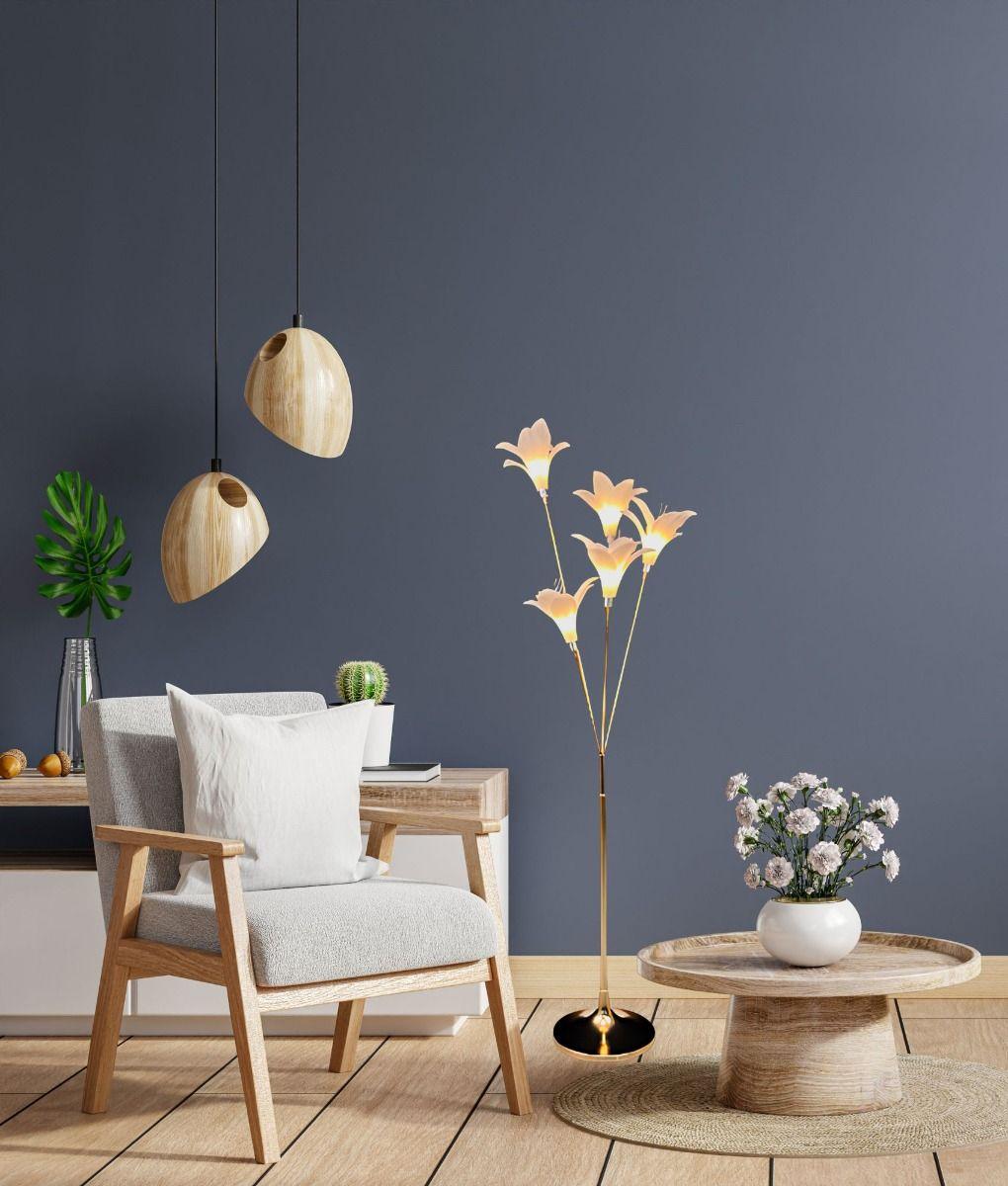 Lámpara Pie Decorativa Forma Lirio Moderno Floral Jhn-6