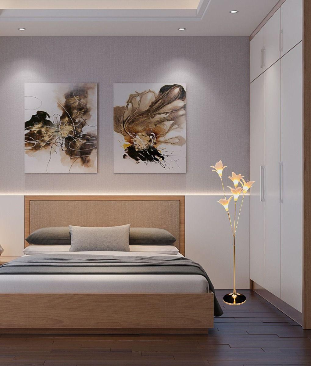 Lámpara Pie Decorativa Forma Lirio Moderno Floral Jhn-9