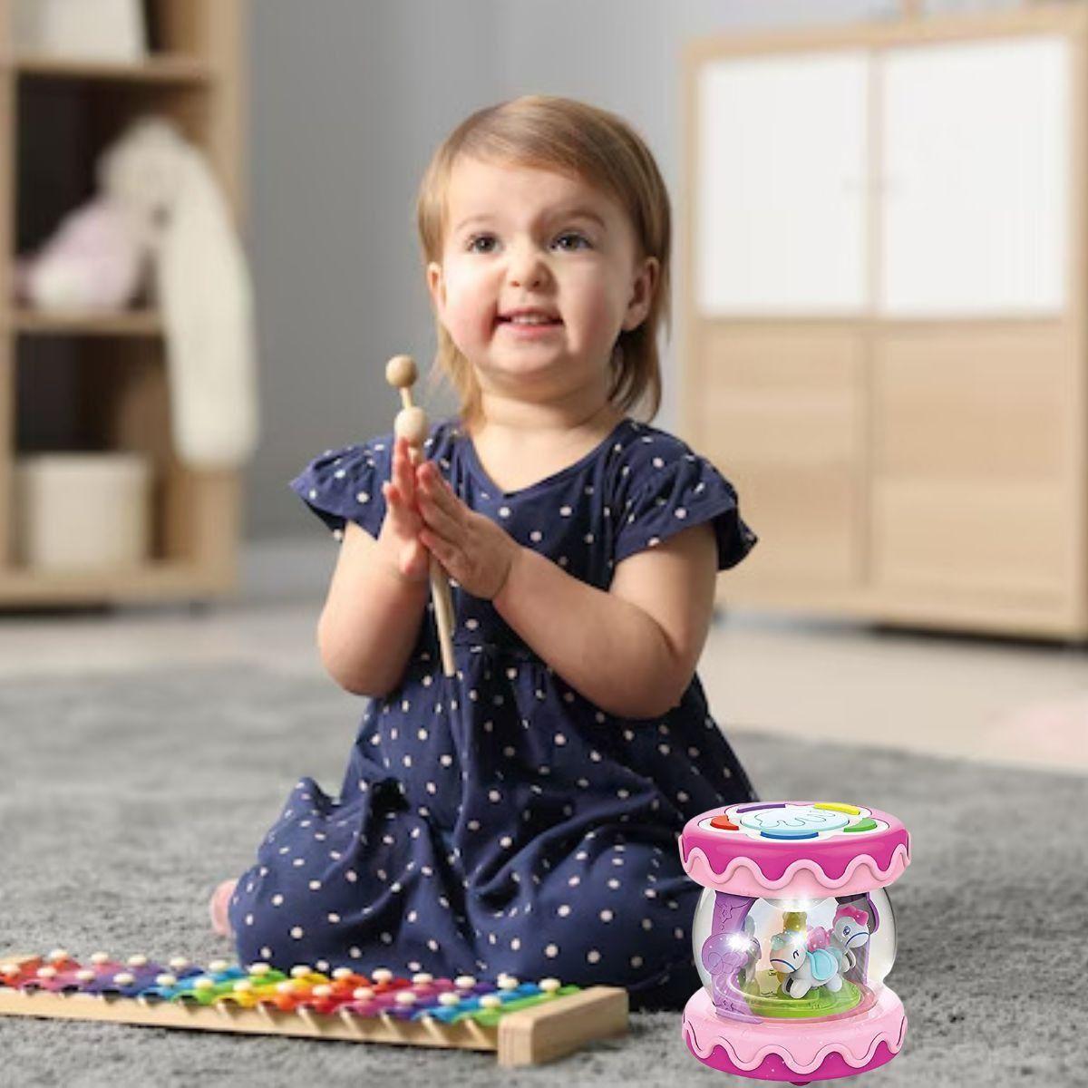JUGUETE MULTIFUNCIONAL FORMA TAMBOR CARRUSEL INTERACTUA LAU-5