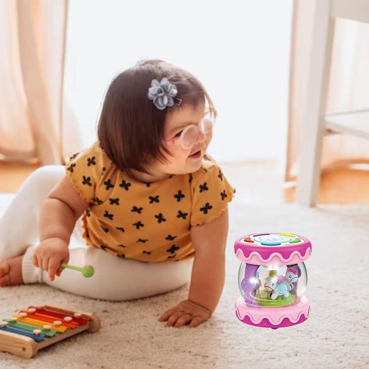 JUGUETE MULTIFUNCIONAL FORMA TAMBOR CARRUSEL INTERACTUA LAU-7