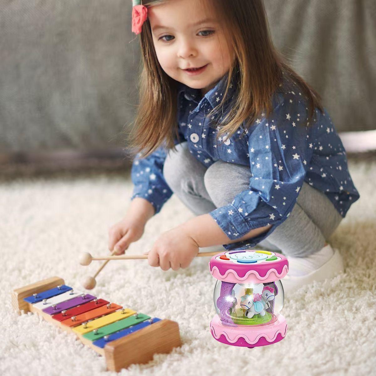 JUGUETE MULTIFUNCIONAL FORMA TAMBOR CARRUSEL INTERACTUA LAU-9