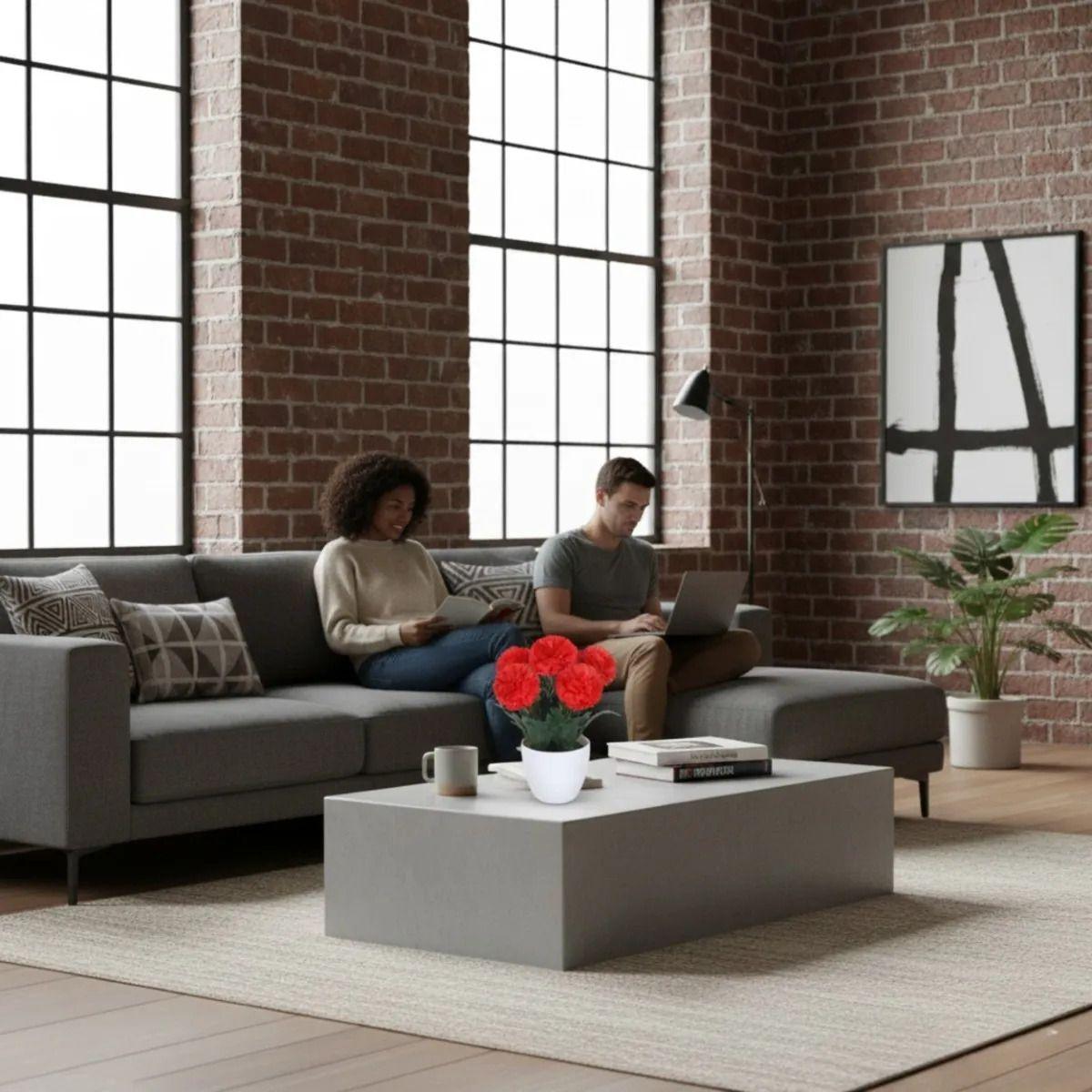 Set 2 Planta Artificial Decoración Floral Adorno Hogar Jhn-4