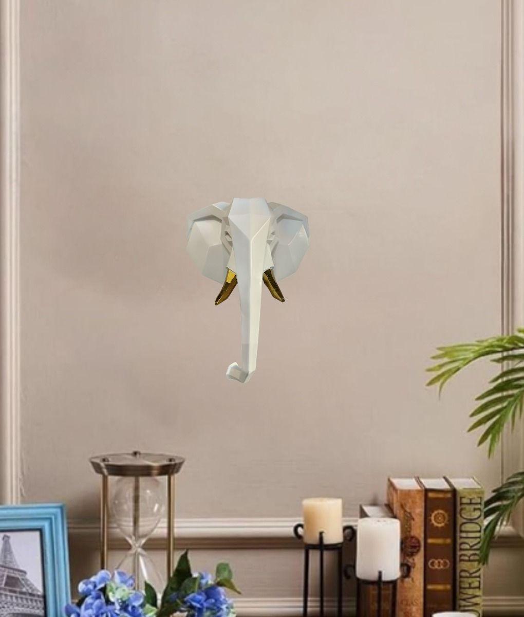 Estatua Decorativa Figura Cabeza Elefante Adorno Pared Jhn-5