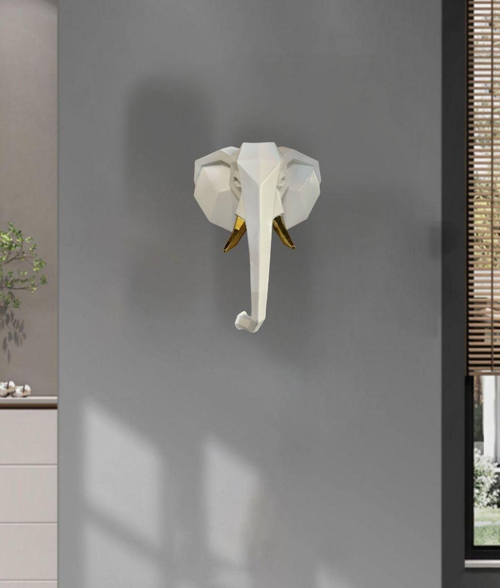 Estatua Decorativa Figura Cabeza Elefante Adorno Pared Jhn-7