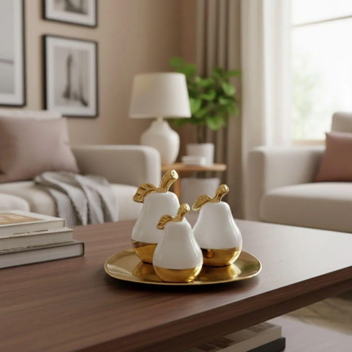 Set 3 Figuras Decorativas Peras Exclusivas Modernas AJ-8