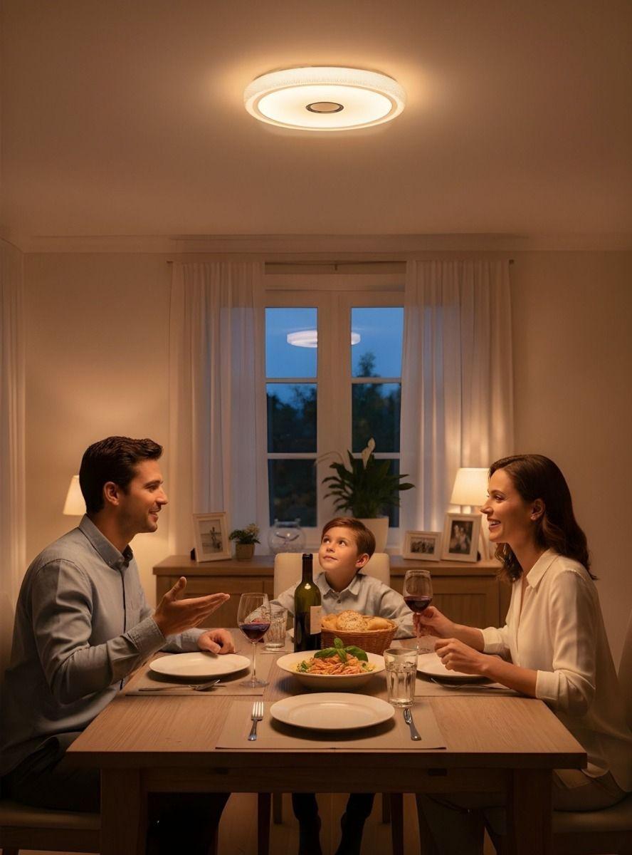 Lámpara Techo Decorativa Plafón Circular Diseño Anillos Jhn-3