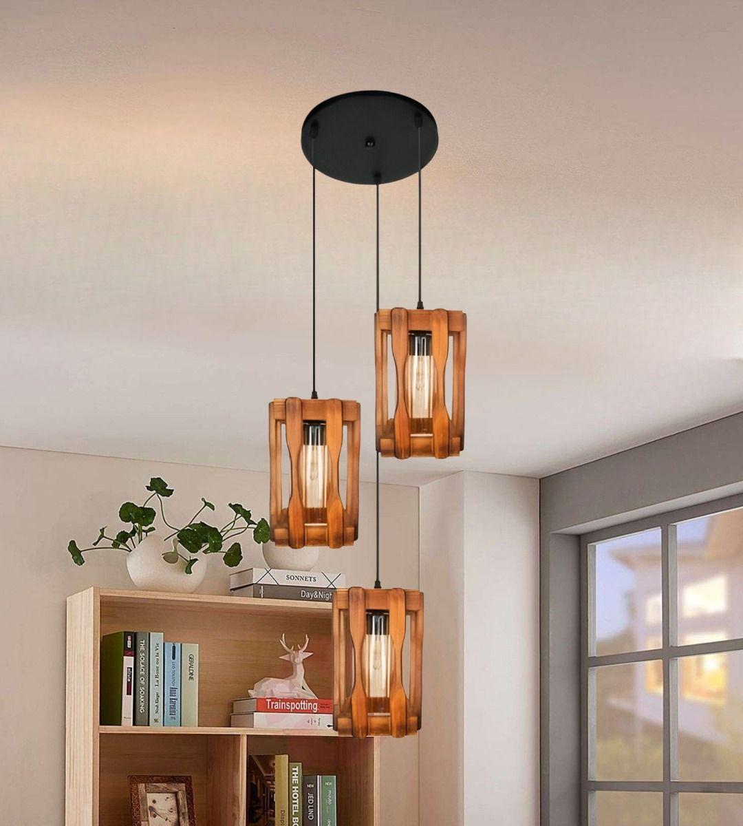 Lámpara Colgante Vintage Decorativa Rústica 3 Luces Jhn-9