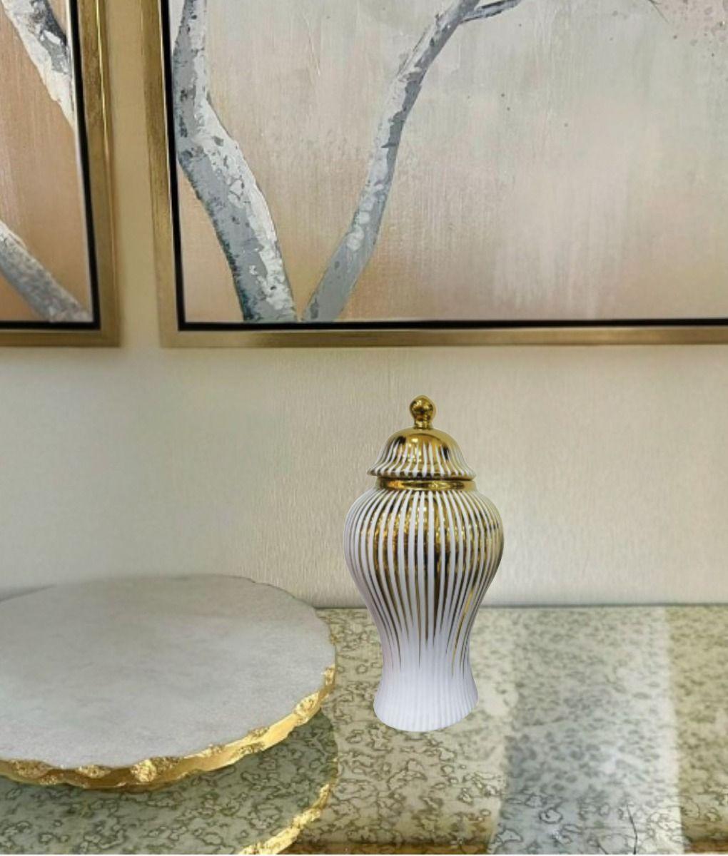 Potiche Jarrón Elegante Recipiente Decorativo Tapa Jhn-6