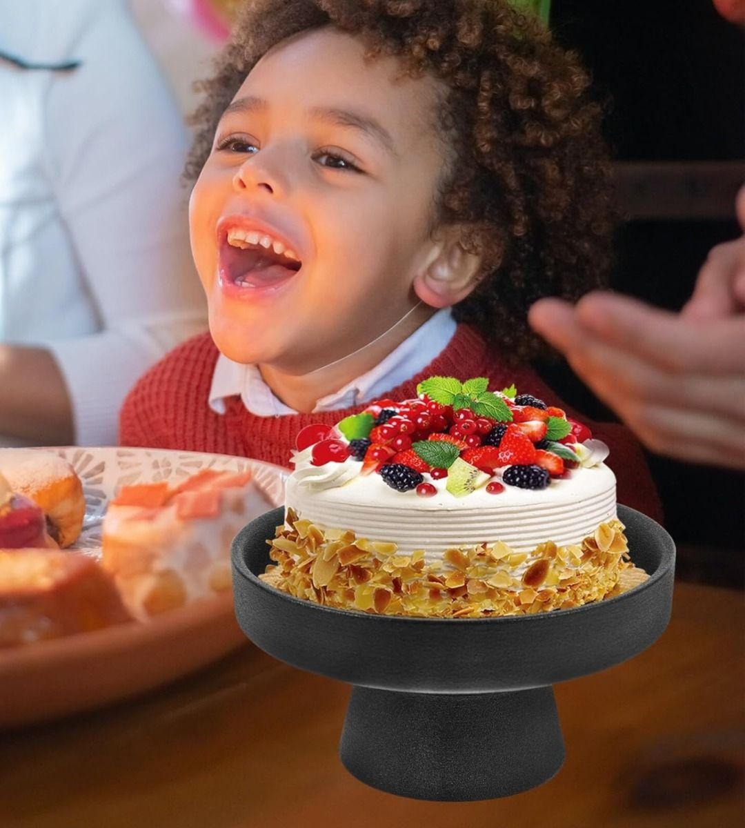 Set 2 Frutero Cerámica Cuenco Decorativo Bandeja Negro Jhn-3