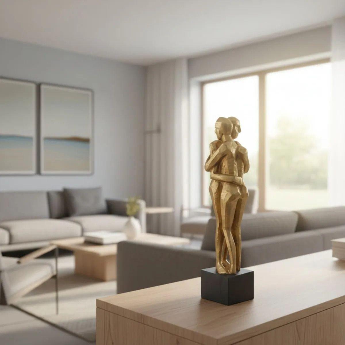 ​Escultura Decorativa Eterno Abrazo Arte Conexión Humana AJ-2